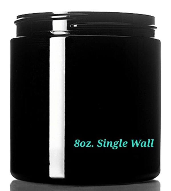 **LIQUIDATION** 4oz. Dbl Wall Black Plastic Jar & 8oz. Single Wall Black Plastic Jar- Both 70-400 Neck- No lid - Image 2